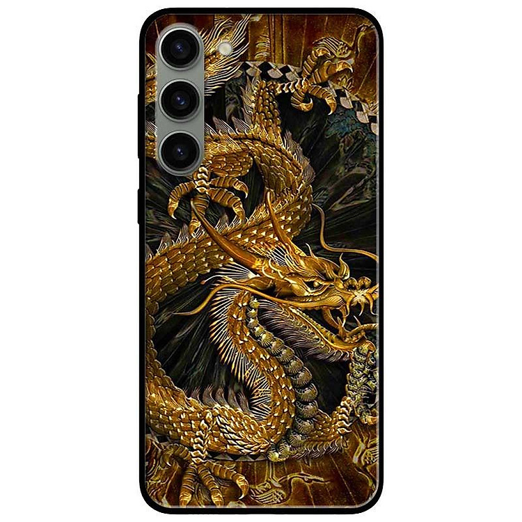 Ốp lưng dành cho Samsung S23 - S23 Plus - S23 Ultra - A34 5G - A54 5G mẫu Rồng Nền Đen