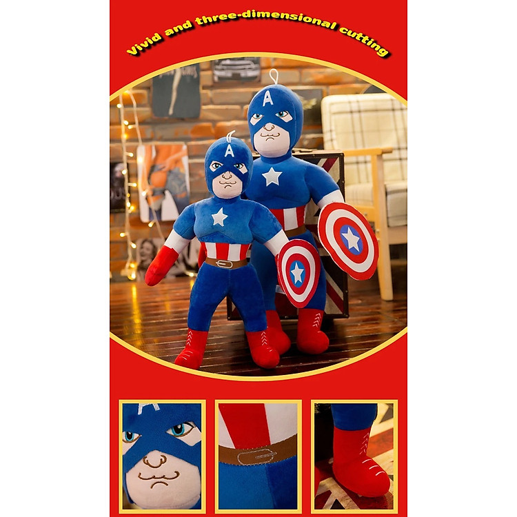 Mua Thú nhồi bông Captain Mỹ 60cm Chính hãng Ưu đãi - Hình ảnh 4