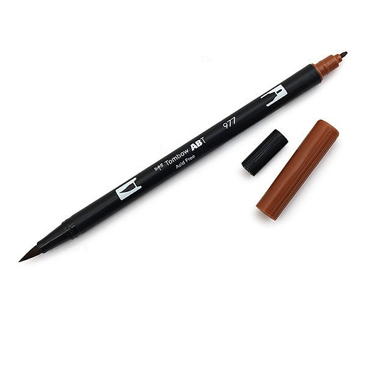 Bút lông cọ hai đầu Tombow ABT Dual Brush Pen - Brush/ Bullet - Saddle Brown (977)