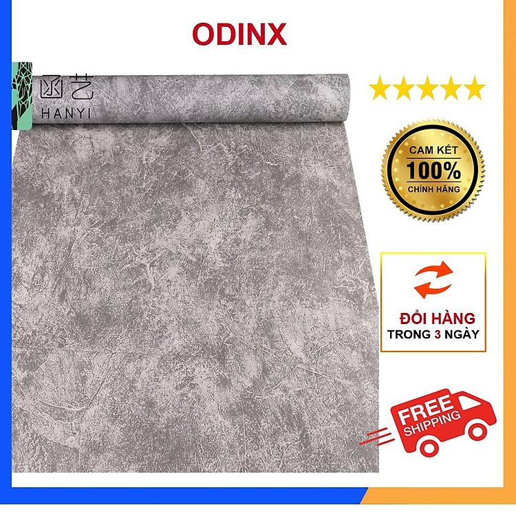 Giấy Dán Tường Xi Măng Bê Tông Có Keo Sẵn Rẻ Đẹp Màu Xám Cuộn 10m Khổ 45cm