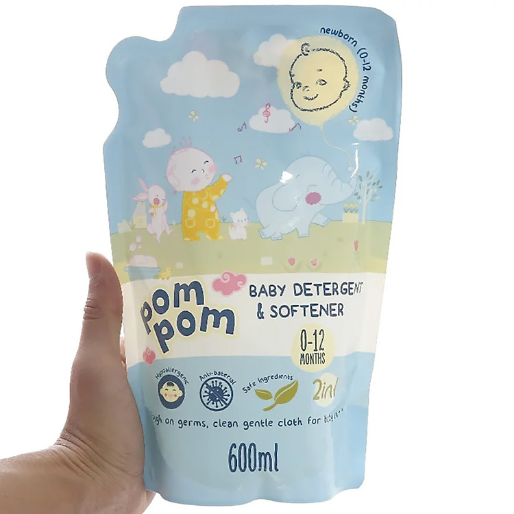 Nước giặt xả Pom Pom 600ml Chính hãng Tiết kiệm - Hình ảnh 5
