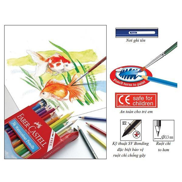 Chì Màu Nước Parrot Faber-Castell (12 màu) - Ảnh 4