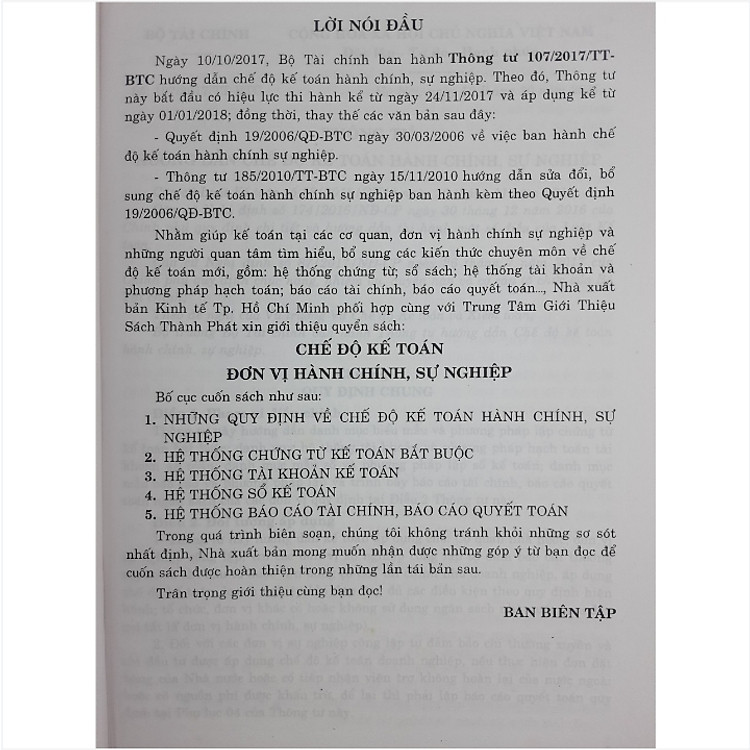 Chế Độ Kế Toán Hành Chính Sự Nghiệp theo Thông tư số 107/2017/TT-BTC (V1346T) - Ảnh 2