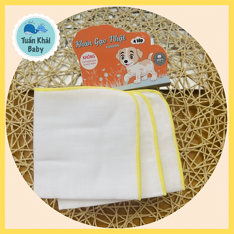 Mua Khăn Sữa Gạc 4 Lớp CUNCON 10 Cái Chính hãng Tiết kiệm - Hình ảnh 4