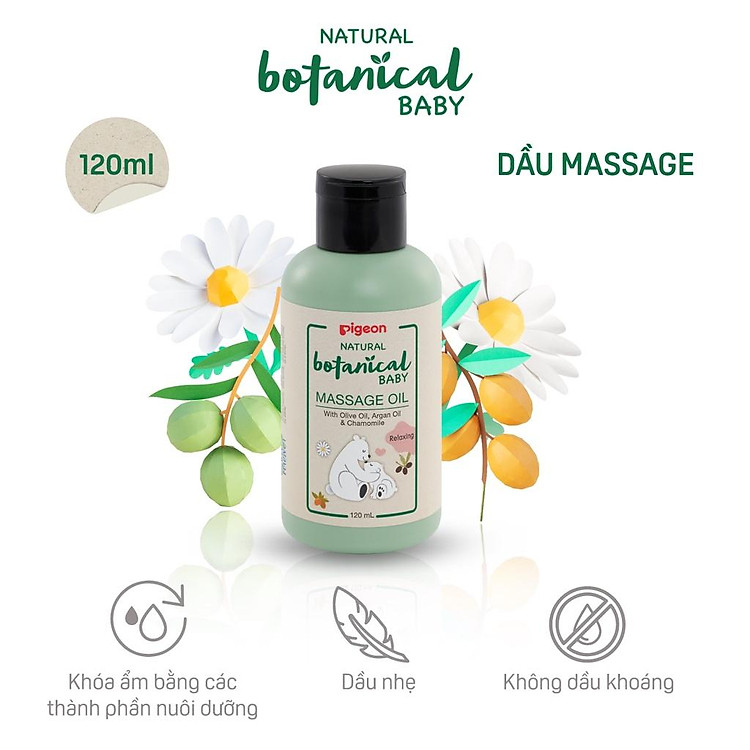 Dầu Massage Cho Bé Pigeon 120ml Chính hãng Giá tốt - Hình ảnh 3