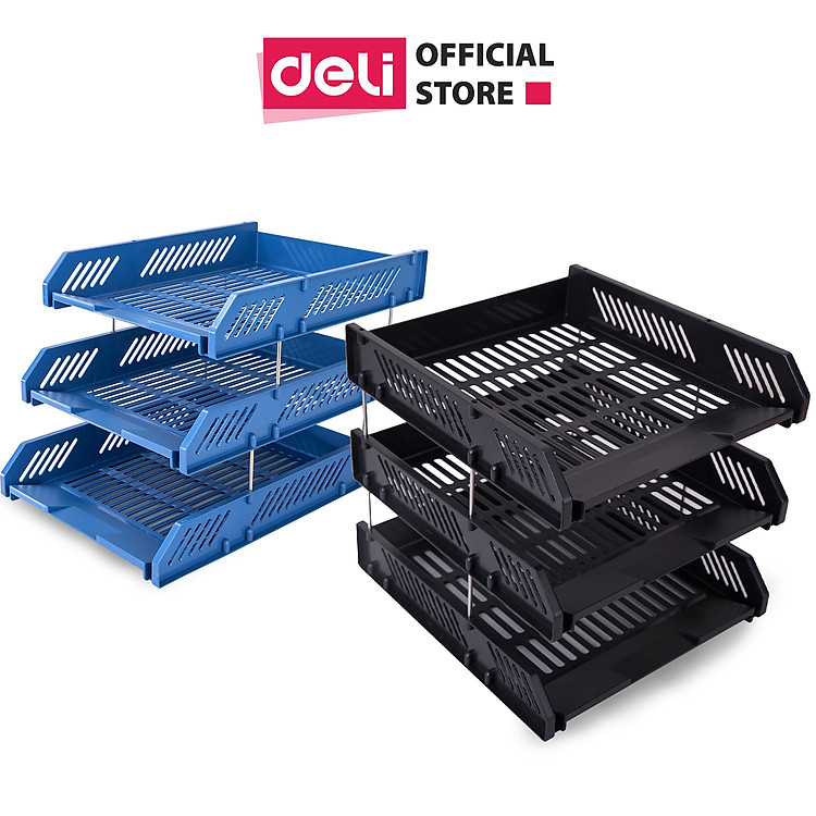 Giá tài liệu nhựa 3 ngăn Deli (1 chiếc)