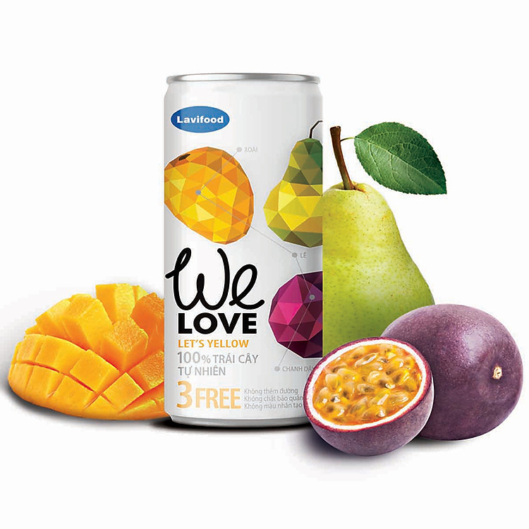 Nước trái cây tự nhiênWE LOVE Let’s Yellow 200ml x1 Lon