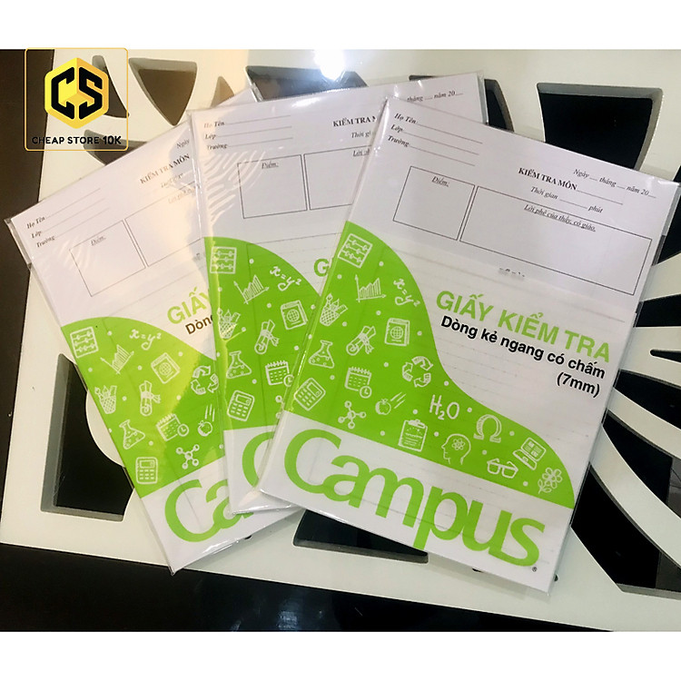 Giấy kiểm tra cấp 2 có chấm Campus 1 túi 25 tờ đôi