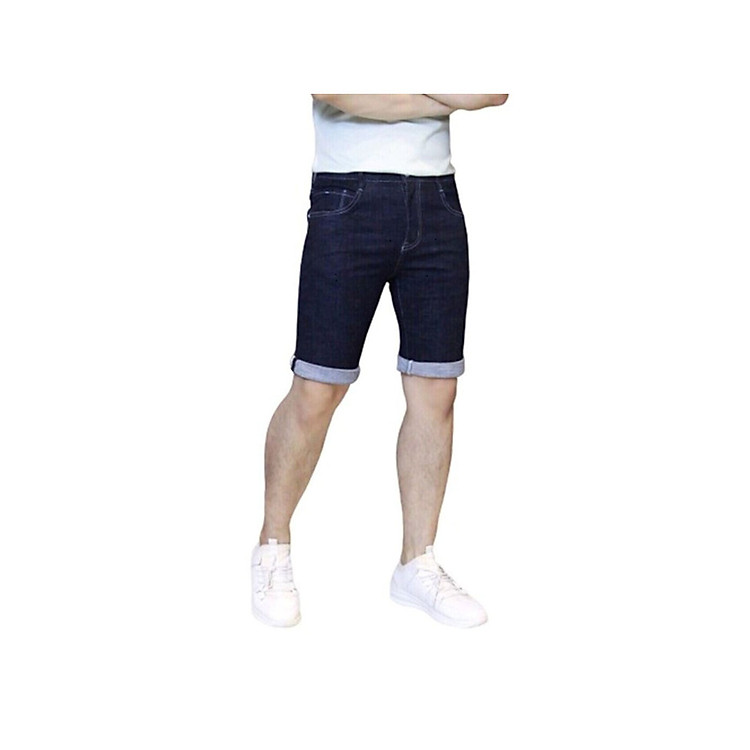 Quần short jeans nam , quần short nam eo co dãn màu xanh trơn săn lai thiết kế phong cách thời thượng dạo phố Julido mẫu JS097611 - Màu xanh trơn như hình