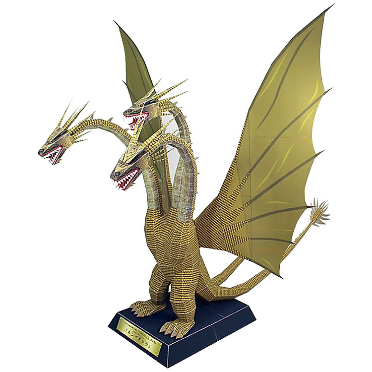 Mô hình giấy cắt dán thủ công Quái vật King Ghidorah - Godzilla