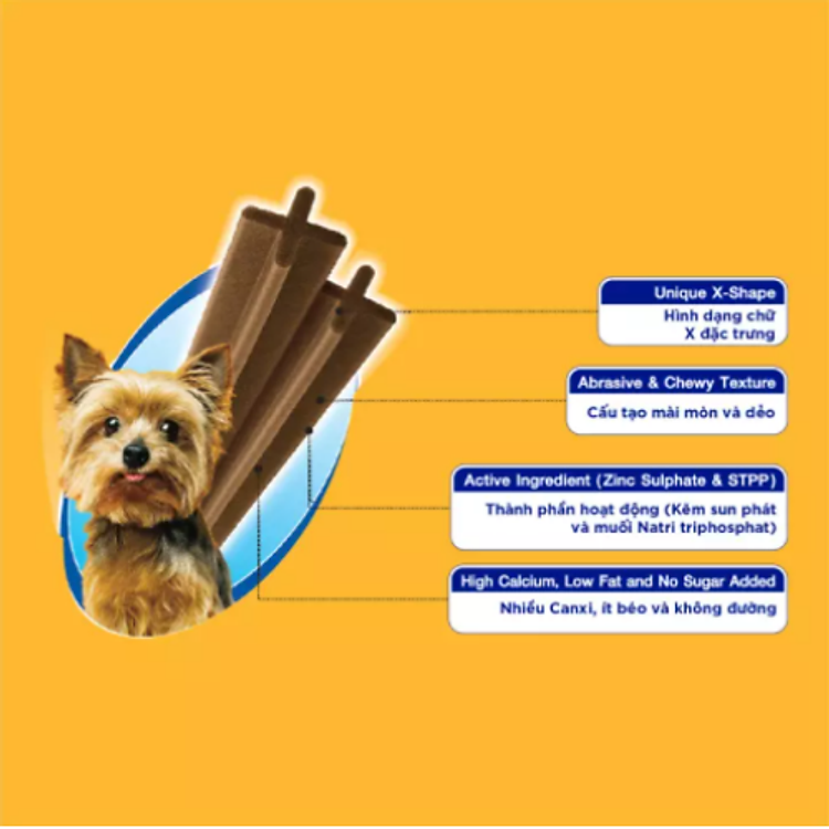 Bộ 3 bánh xương cho chó kiểng Pedigree Dentastix 60g