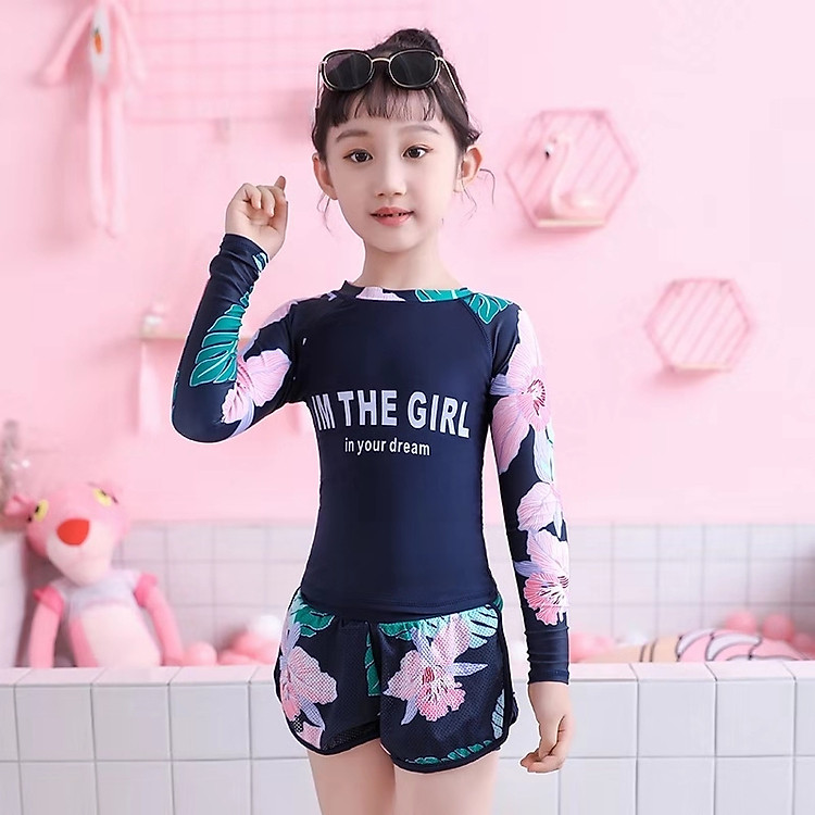Đồ bơi bé gái tay dài - có cùng mẫu cho mẹ - i'm the girl