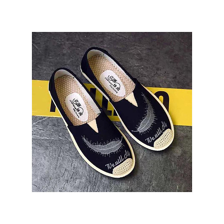 Giày lười họa tiết lông vũ cực chất cực yêu cho chị em - SB14