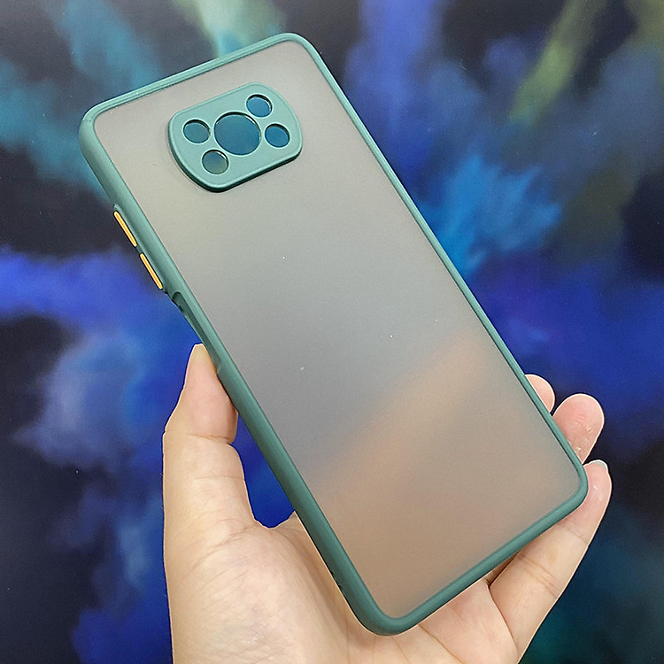 Ốp lưng nhám viền màu chống sốc cho Xiaomi POCO X3 NFC - Hàng nhập khẩu