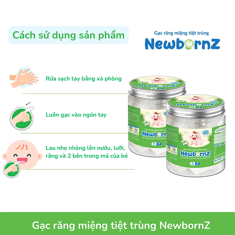 Gạc rơ lưỡi NewbornZ tiệt trùng cho trẻ Chính hãng Ưu đãi - Hình ảnh 2