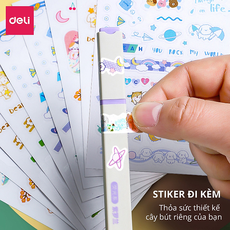 Bút Highlight Deli (Hộp 6 chiếc) - Ảnh 3