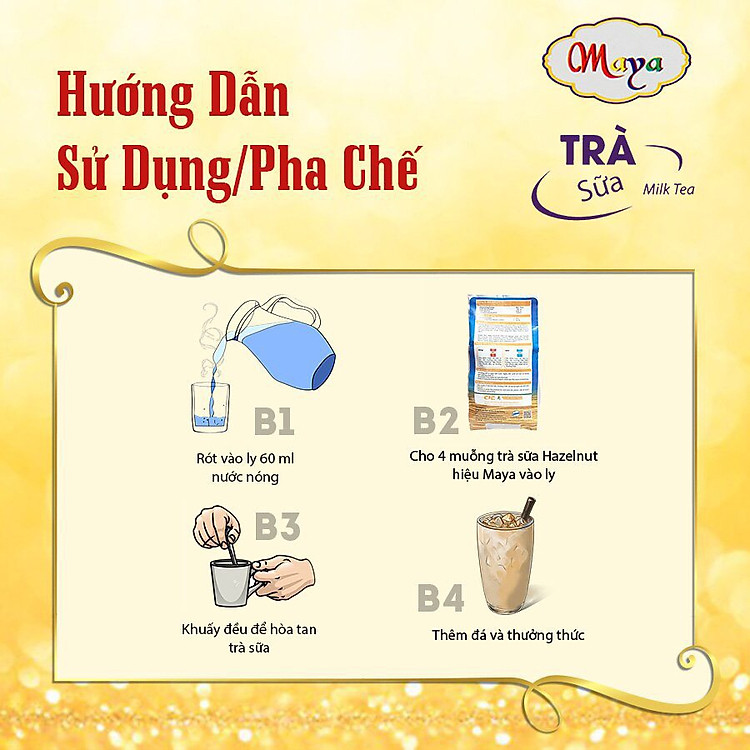 Trà sữa hòa tan Maya Hazelnut (hạt dẻ) - Túi 1 kg