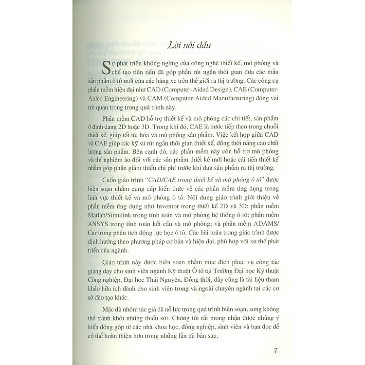 Giáo Trình CAD/CAE Trong Tính Toán Thiết Kế Và Mô Phỏng Ô Tô - Ảnh 7
