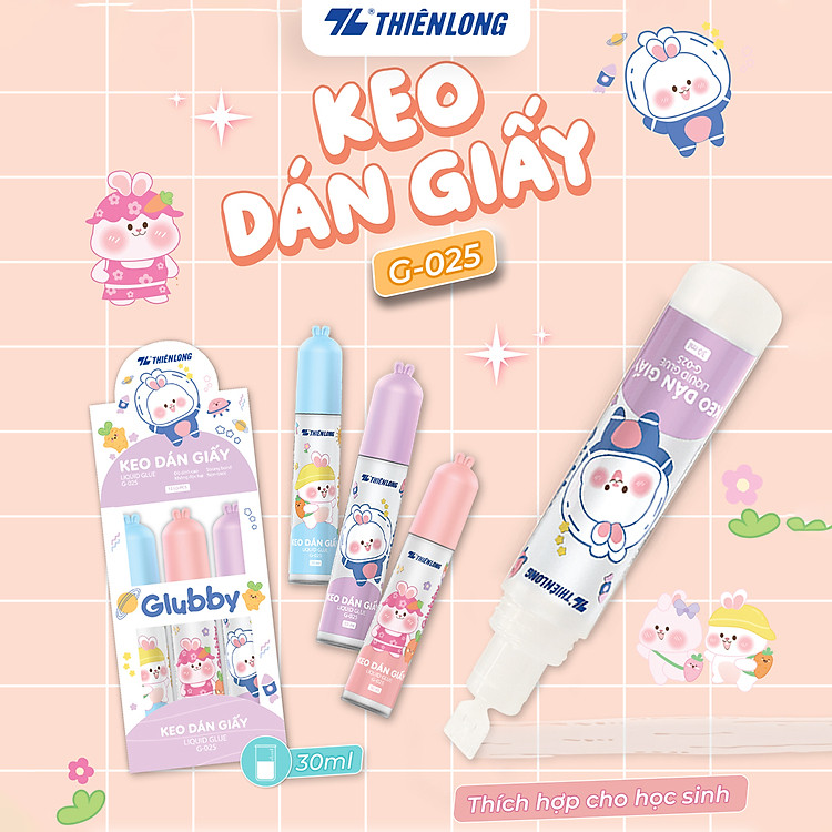 Keo dán giấy Glubby Liquid Glue Thiên Long G-025