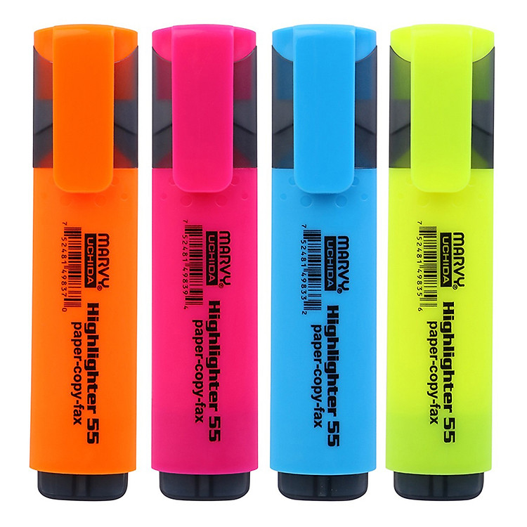 Vỉ 4 Cây Bút Dạ Quang Marvy 55