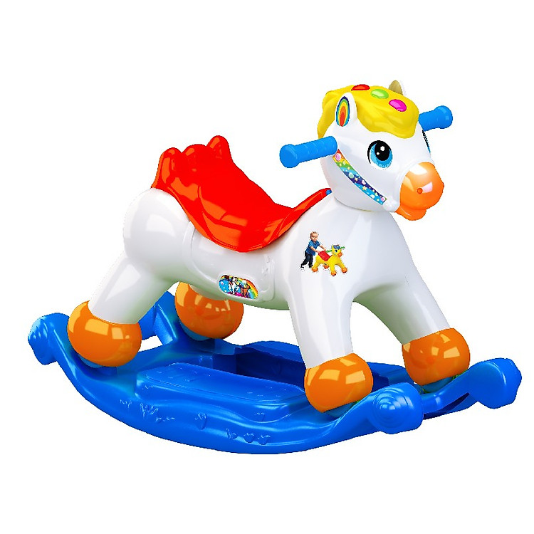 Bập Bênh Nhựa Chợ Lớn Hình Ngựa K2 (Có Nhạc) - M1693B-XBB - Giao màu ngẫu nhiên