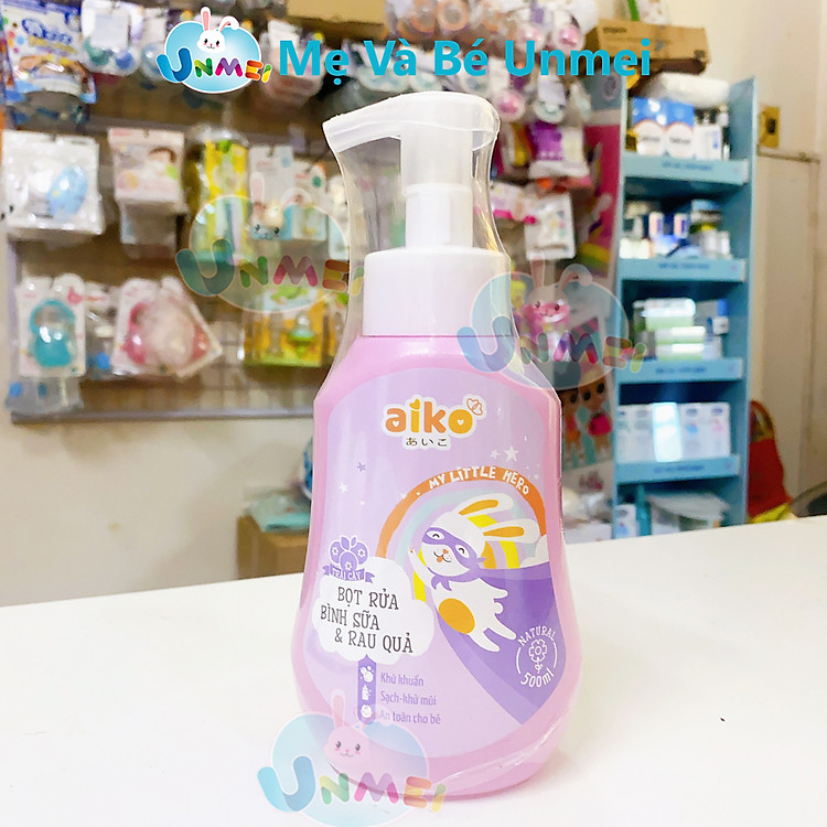 Mua Nước Rửa Bình Sữa Aiko 500ml - Xanh Chính hãng Tiết kiệm - Hình ảnh 3