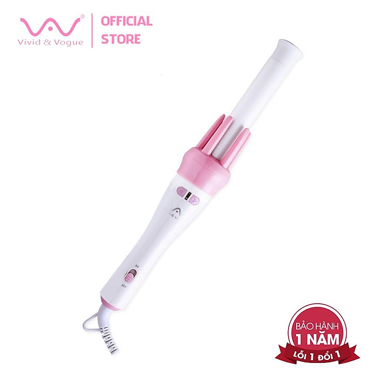 Máy uốn tóc tự động xoăn VIVID&VOGUE®️ VAV022B/Màu Hồng, máy uốn tóc cầm tay có trục uốn 28mm-Hàng chính hãng
