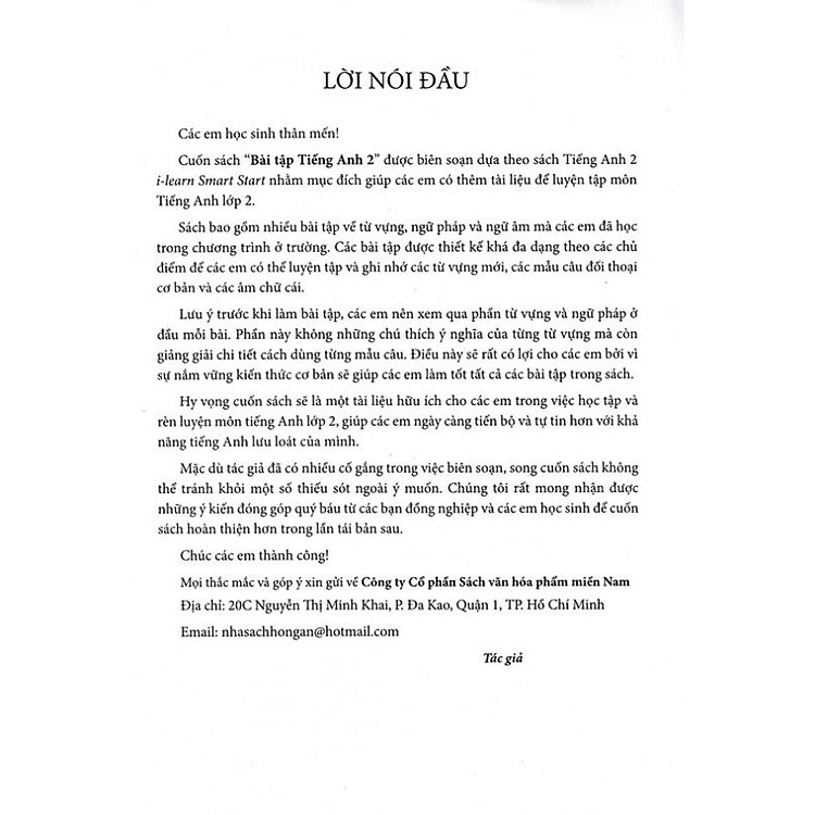 Bài Tập Tiếng Anh Lớp 2 (Bám Sát SGK I-Learn Smart Start) - Ảnh 5