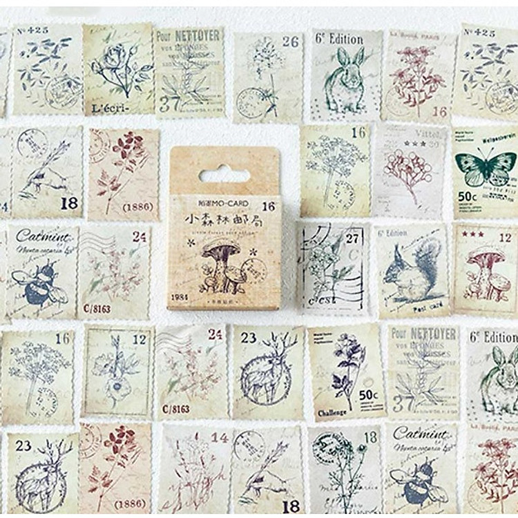 Hộp 45 Miếng Dán Sticker Trang Trí Hình Nấm