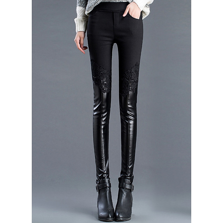 Quần legging nữ ren phối thun 102