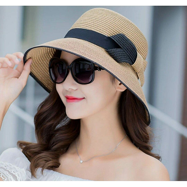 Nón rộng vành nữ đi biển đẹp mũ rộng vành thời trang Hàn Quốc dona22030801