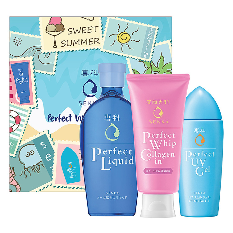 Hộp Quà Làm Sạch Ẩm Mịn Và Chống Nắng Senka Collagen 95547E