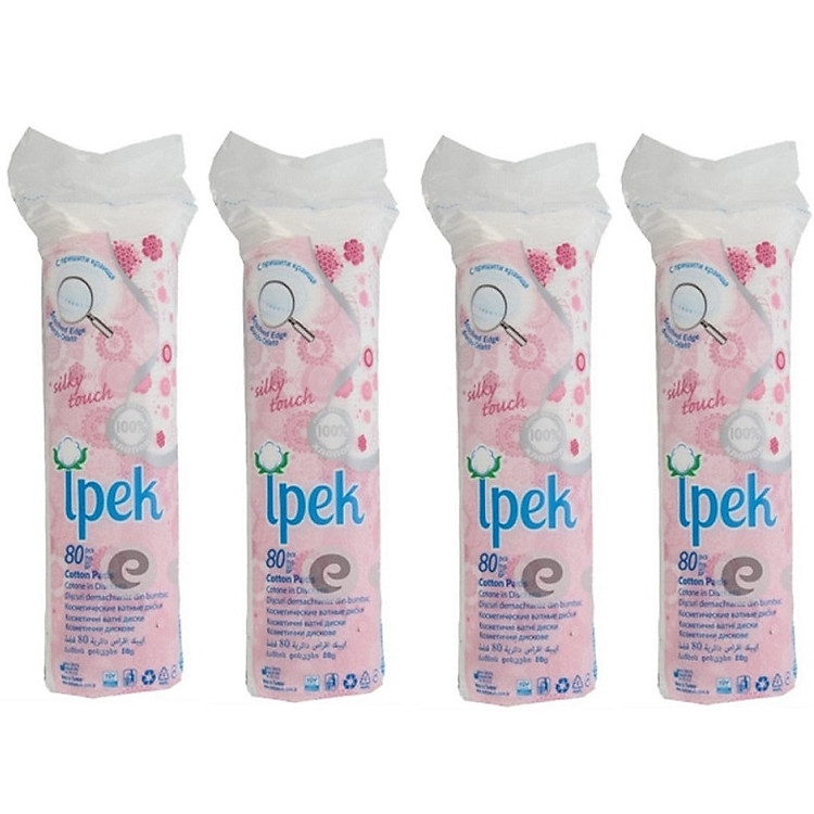 Combo 4 Bông Tẩy Trang Ipek 80 Miếng Cotton Pads ( Thổ Nhĩ Kỳ )