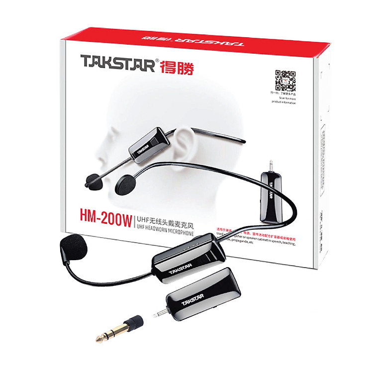 Micro không dây đeo tai TakStar HM 200W - Hàng chính hãng
