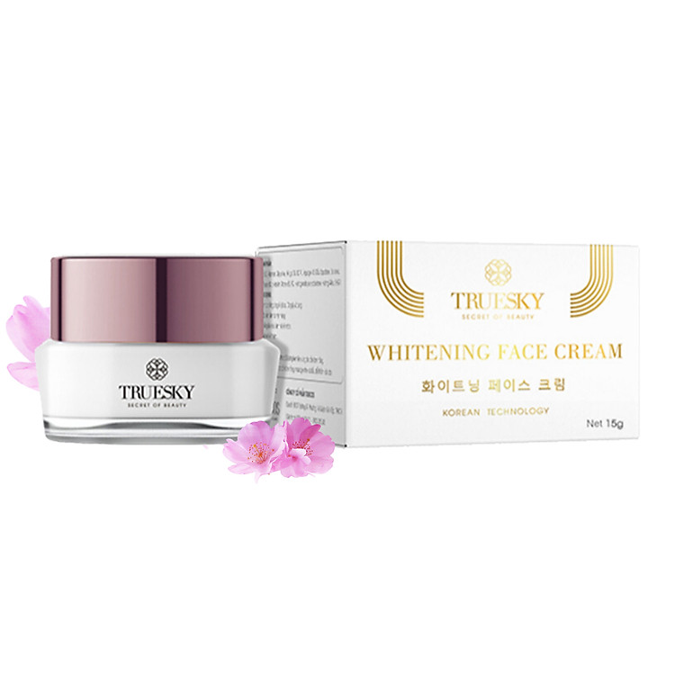 Kem dưỡng trắng da mặt cao cấp Truesky dạng lotion chiết xuất ngọc trai chính hãng 15g - Whitening Face Cream