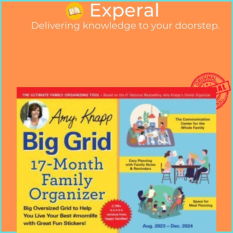 Sách - 2024 Amy Knapp's Big Grid Family Organizer Wall Calendar - August 2023 - D by Sourcebooks (UK edition, paperback)