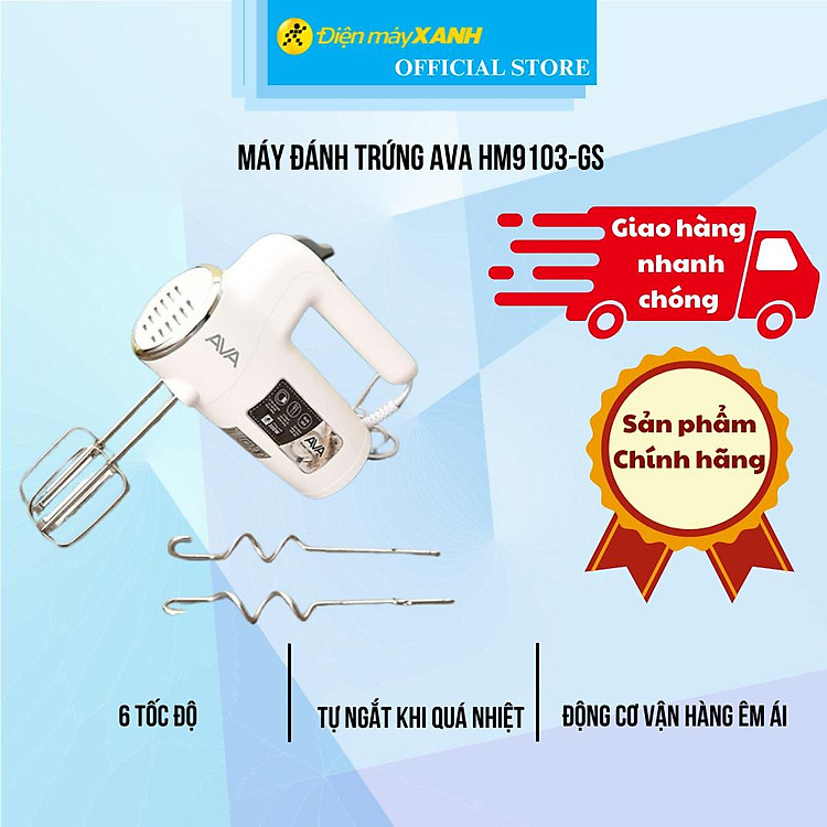 Máy đánh trứng AVA HM9103-GS - Hàng Chính Hãng
