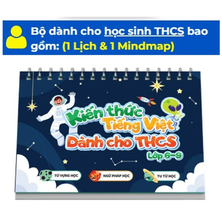 Bộ lịch sơ đồ tư duy Học Văn - Tiếng Việt dành cho HS tiểu học và trung học ( cô Phan Hồ Điệp) SP chính hãng