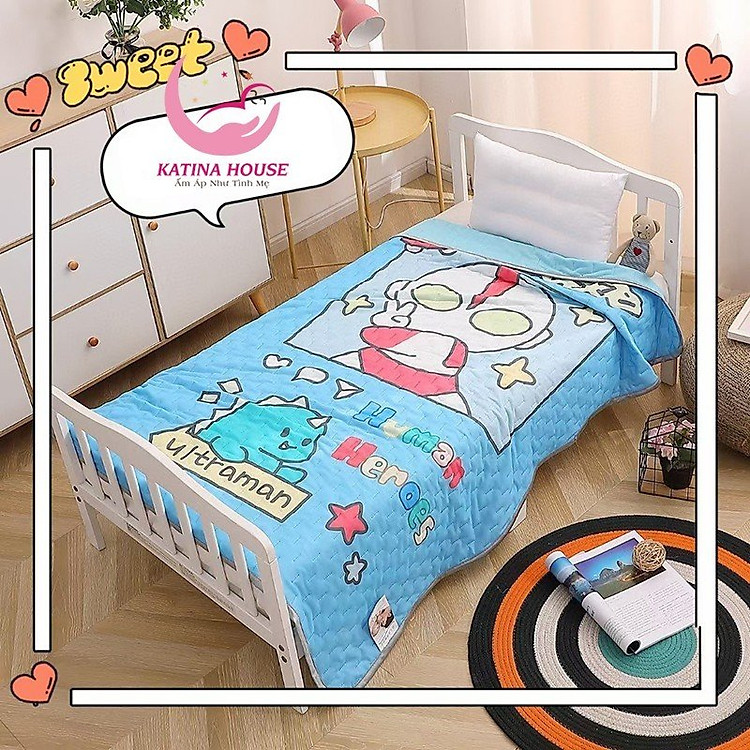 Mền vải mát cho bé mềm mát Katina House, 1m2x1m5, chất lụa mát lạnh, phù hợp cho bé mang đi học