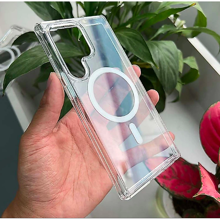 Ốp lưng trong suốt sạc từ tính dành cho Samsung Galaxy S25 Ultra / S24 Ultra 5G chống sốc chống ố - Hàng chính hãng