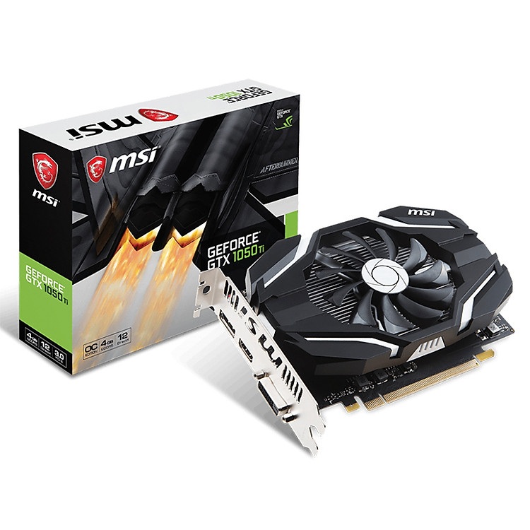 Card Màn Hình VGA MSI GTX 1050Ti OCV1 4GB GDDR5 128 Bit 1 Fan DisplayPort HDMI DL-DVI-D - Hàng Chính Hãng