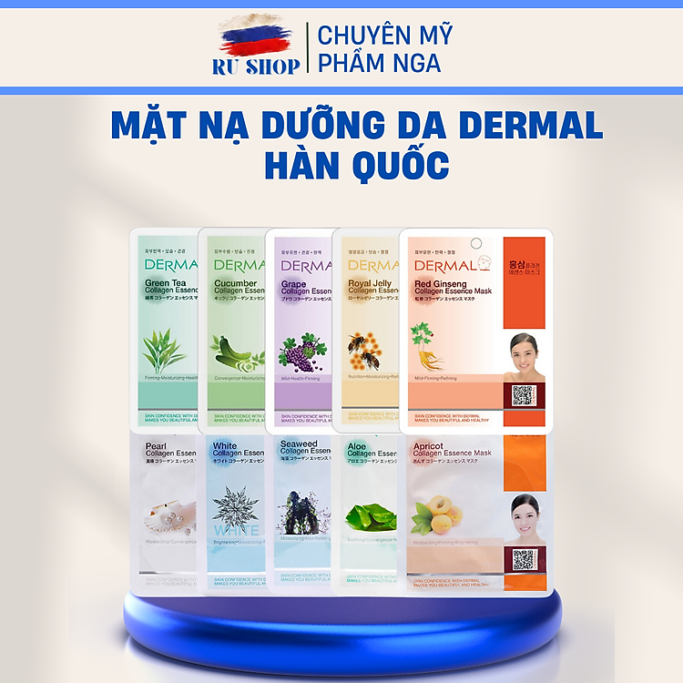 Mặt Nạ Dưỡng Da Dermal Hàn Quốc – Trà Xanh
