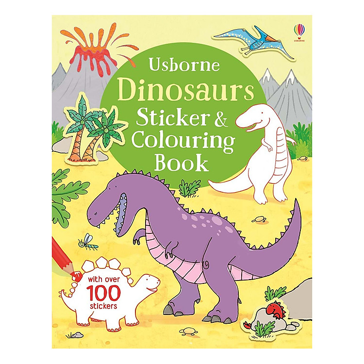 Sách tô màu Dinosaurs Sticker And Colouring Book