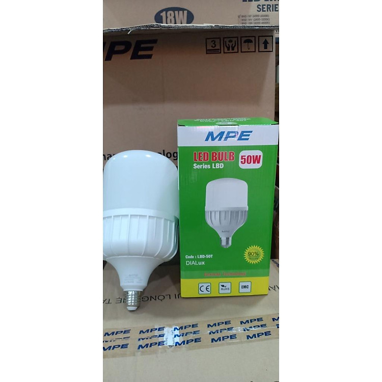 Bóng Đèn LED Bulb 50W, LBD-50T (trắng), LBD-50V (vàng) -Thương Hiệu MPE