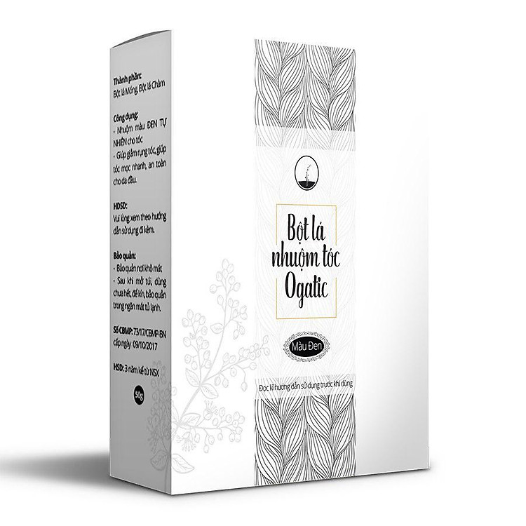 Bột lá nhuộm tóc OGATIC Màu Đen