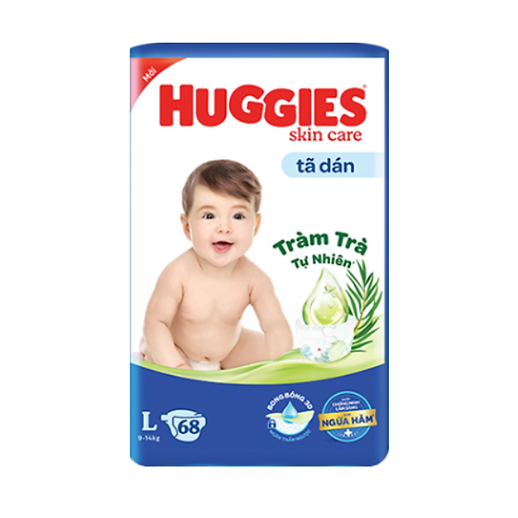Mua tại Tiki: Tã dán Huggies Skincare Super Jumbo L68 Chính hãng, giá tốt