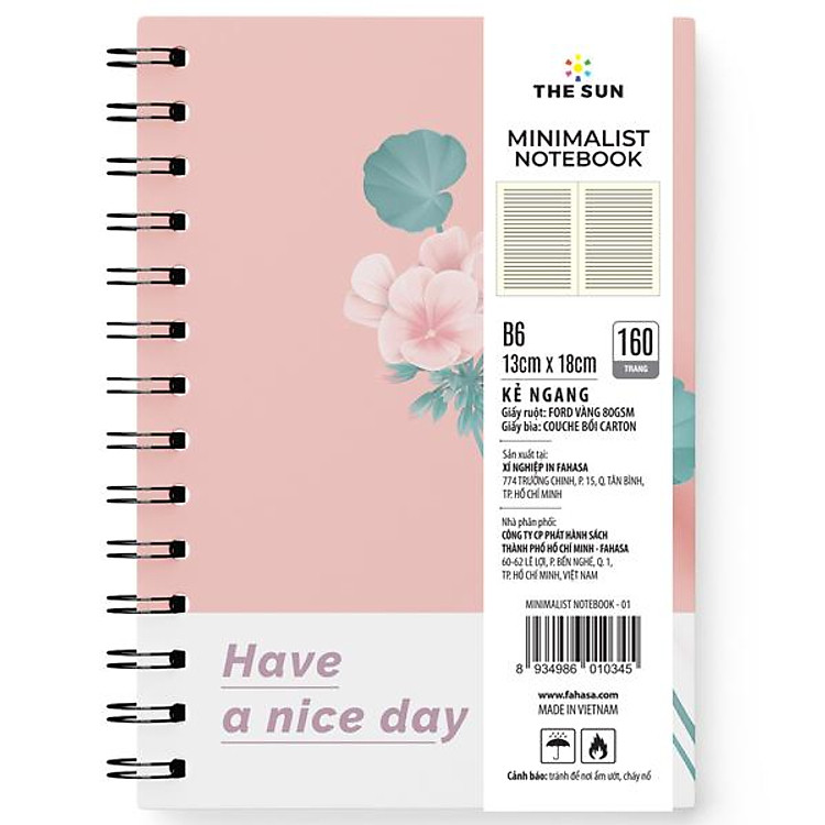 Sổ Lò Xo Bìa Cứng Minimalist B6 (160 trang 80gsm)