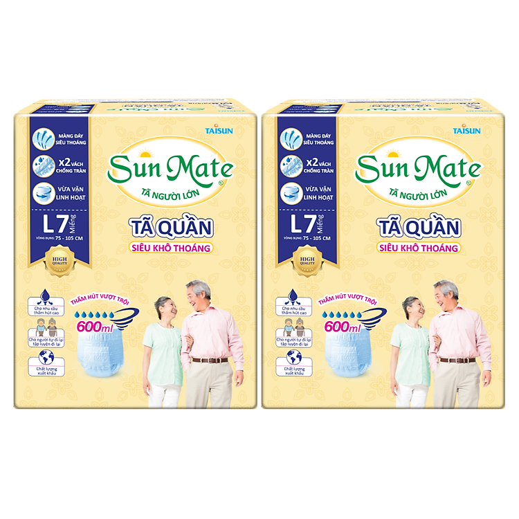 Combo 2 Gói Tã Quần Người Lớn Sunmate Chính hãng Tiết kiệm - Hình ảnh 2