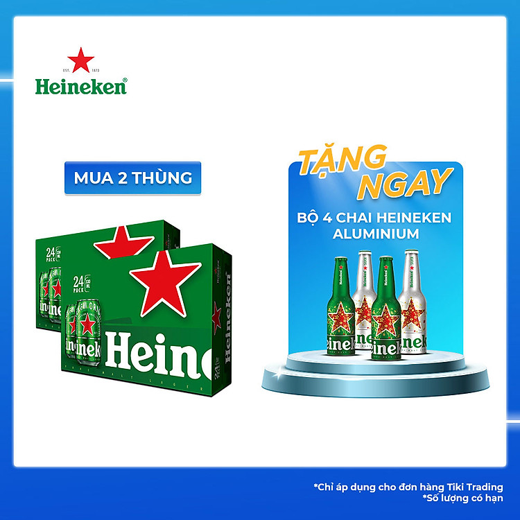 Thùng Bia Heineken 24 Lon Thường (330ml / Lon)