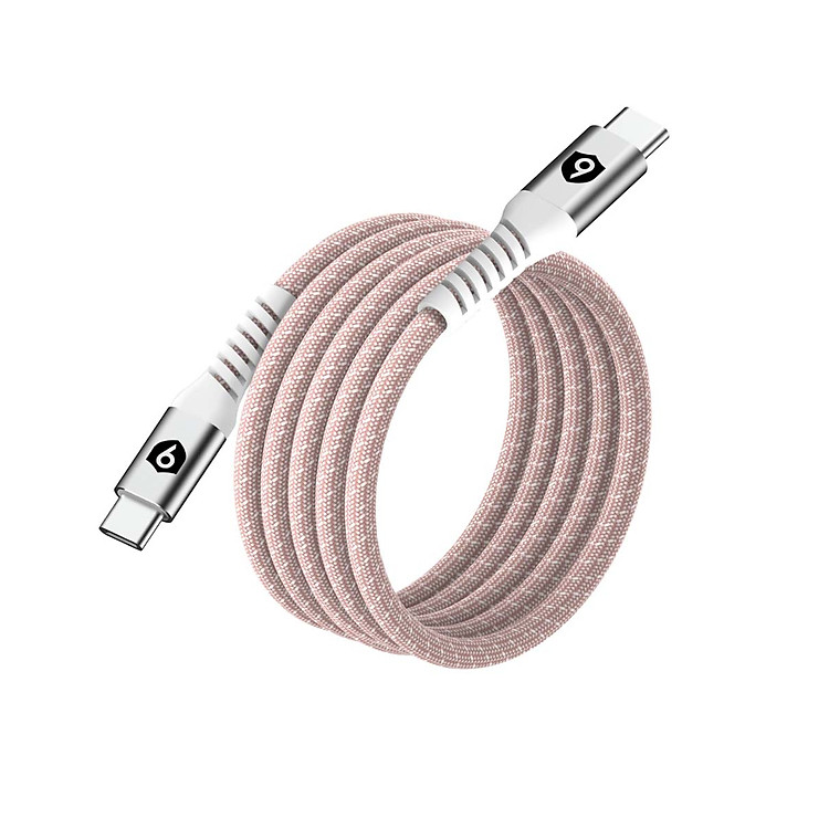 Cáp từ tính tự cuộn 9FIT Magnetic USB-C to USB-C 60W 1M, hỗ trợ sạc nhanh - Hàng chính hãng